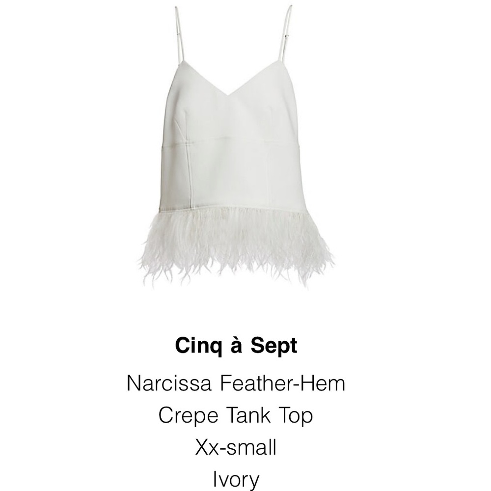 Cinq à Sept
Narcissa Feather-Hem Crepe Tank Top